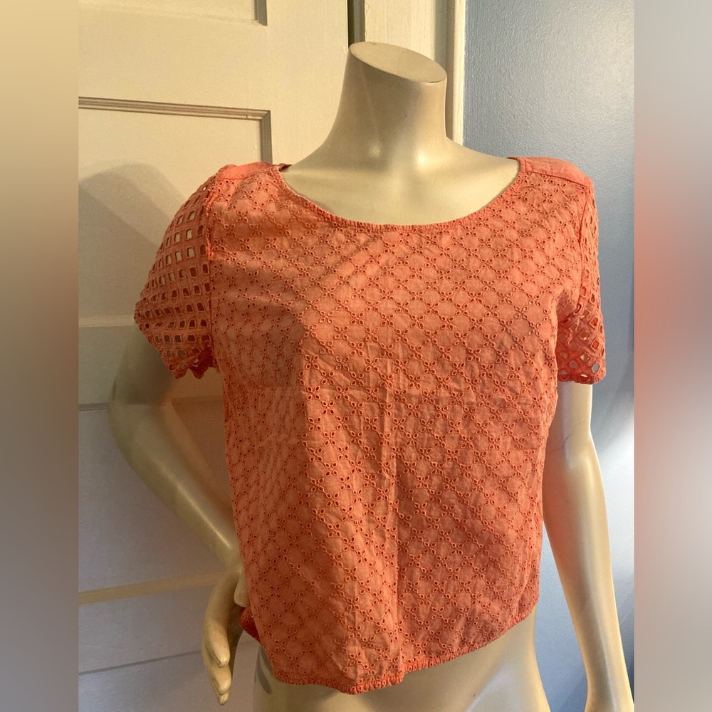 Coral Pink American Eagle Short Sleeved Shirt, Size L
